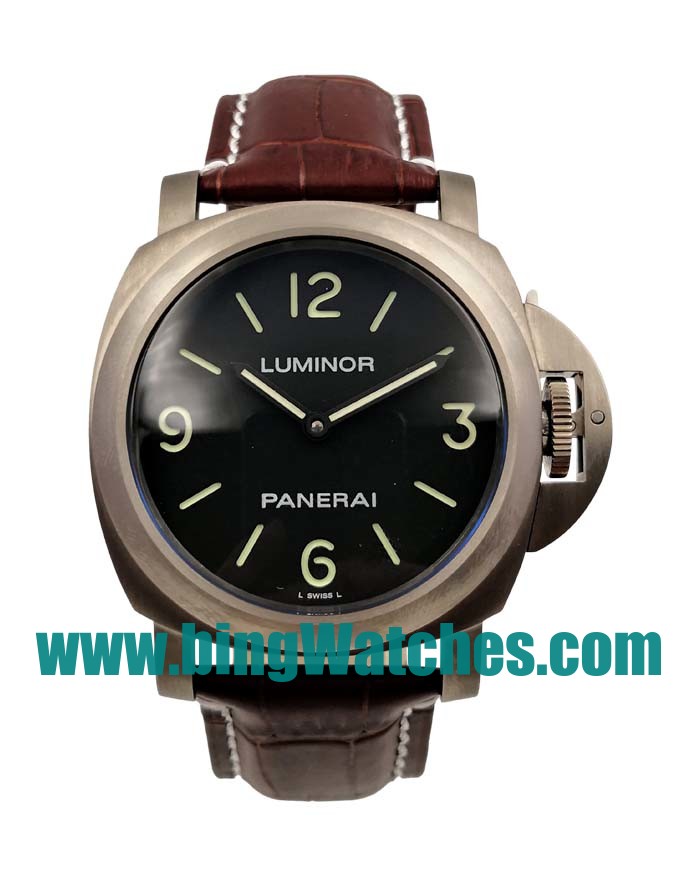 43 MM AAA Quality Panerai Luminor PAM00112 Replica Watches With Black Dials For Men