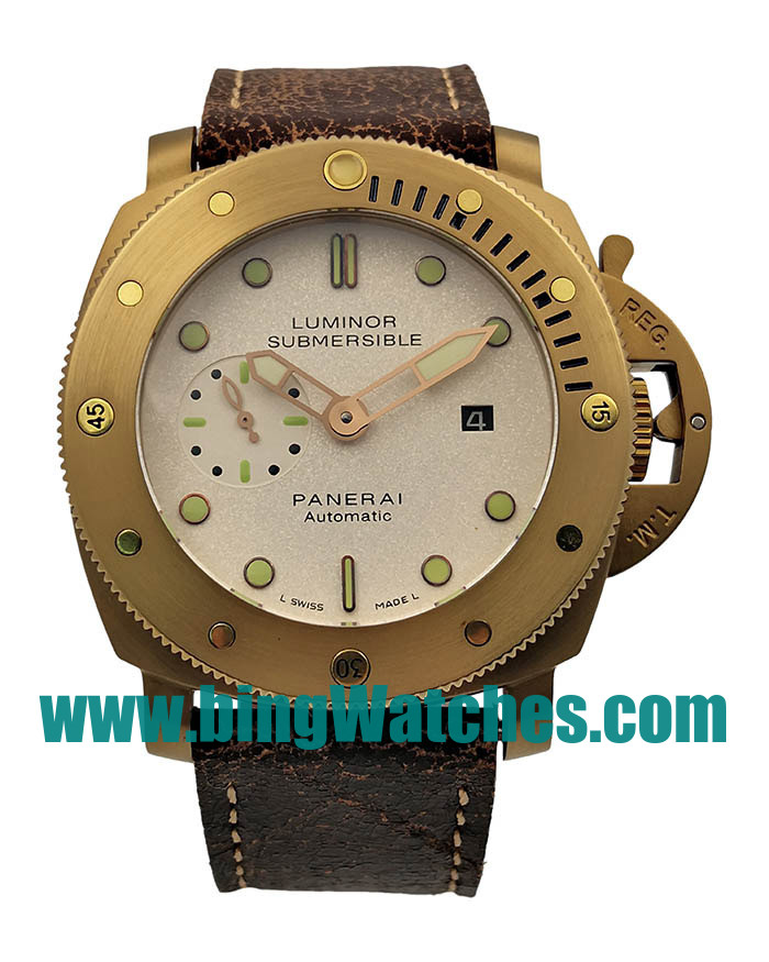 Best Quality Panerai Luminor Submersible Fake Watches With White Dials For Men