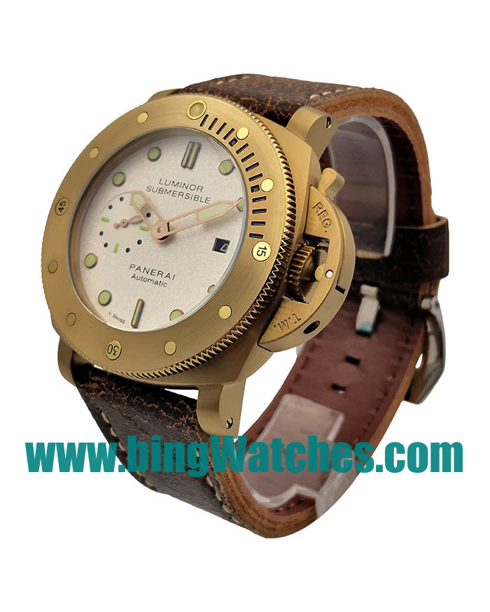 Best Quality Panerai Luminor Submersible Fake Watches With White Dials For Men