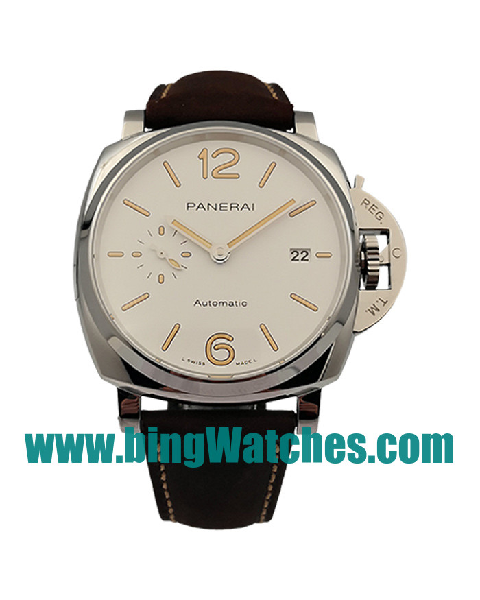 42 MM AAA Quality Panerai Luminor Due PAM01046 Fake Watches With White Dials For Men