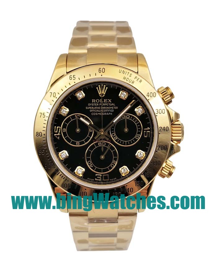 UK Top Quality Replica Rolex Daytona 116528 Watches With 40MM Black Dials