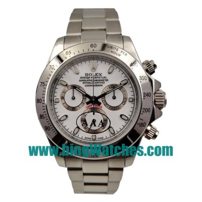 40 MM Swiss Made Rolex Daytona 116520 Fake Watches With White Dials For Men