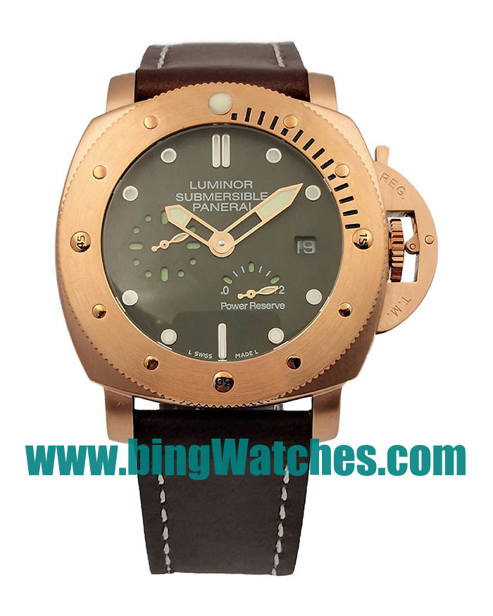 47.5 MM High Quality Panerai Luminor Submersible Fake Watches With Green Dials For Sale