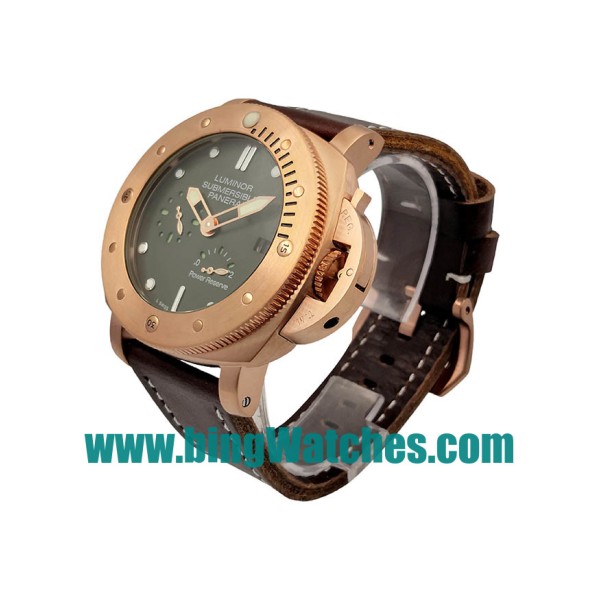 47.5 MM High Quality Panerai Luminor Submersible Fake Watches With Green Dials For Sale