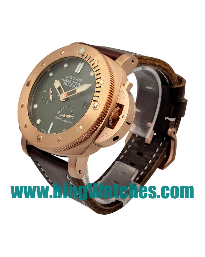 47.5 MM High Quality Panerai Luminor Submersible Fake Watches With Green Dials For Sale