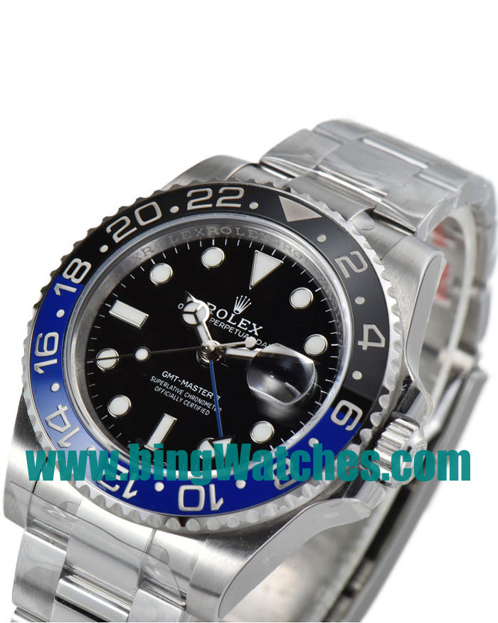 UK Swiss Made Replica Rolex GMT-Master II 126710BLNR C Factory Stainless Steel Black Dial Swiss 3186 