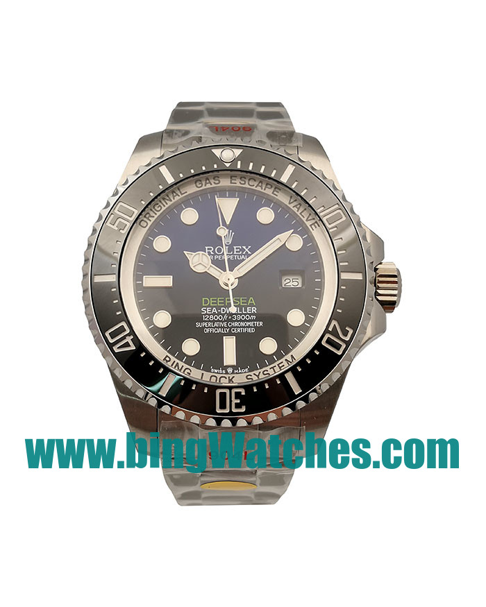 44 MM Swiss Made Rolex Sea-Dweller Deepsea 126660 Fake Watches With Blue & Black Dials For Men