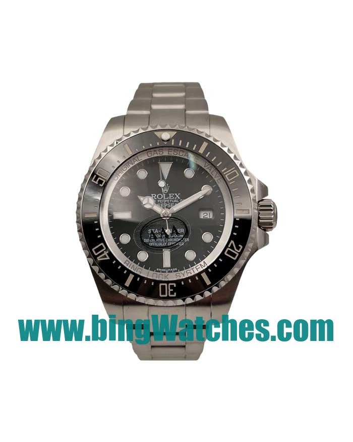 44 MM Swiss Made Rolex Sea-Dweller Deepsea 116660 Fake Watches With Black Dials For Men