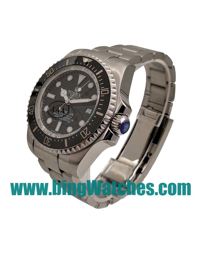 44 MM Swiss Made Rolex Sea-Dweller Deepsea 116660 Fake Watches With Black Dials For Men