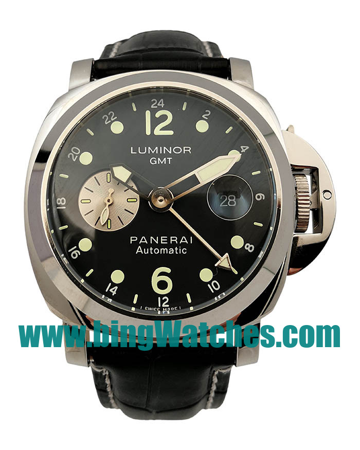 AAA Quality Panerai Luminor GMT PAM00156 Replica Watches With Black Dials For Men