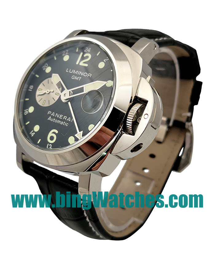 AAA Quality Panerai Luminor GMT PAM00156 Replica Watches With Black Dials For Men