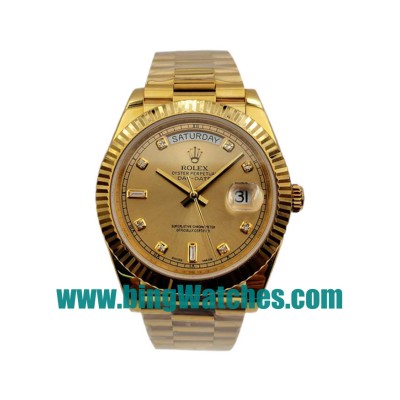UK Perfect Replica Rolex Day-Date II 218238 With Champagne Dials For Men