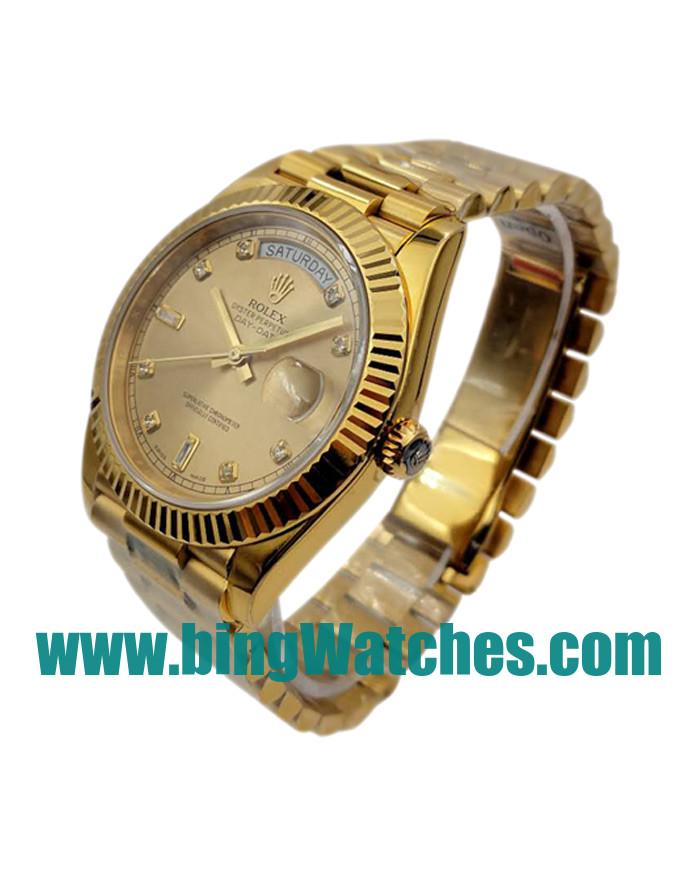 UK Perfect Replica Rolex Day-Date II 218238 With Champagne Dials For Men
