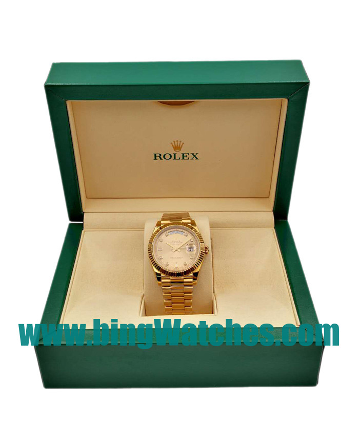 UK Perfect Replica Rolex Day-Date II 218238 With Champagne Dials For Men