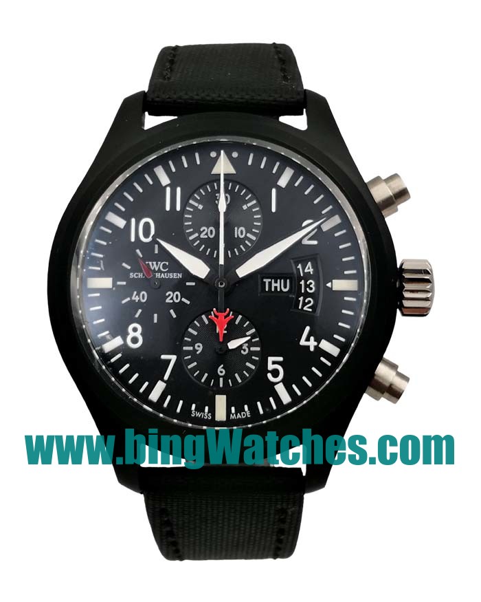 42 MM Swiss Made IWC Pilot's Spitfire IW378901 Fake Watches With Black Dials For Men