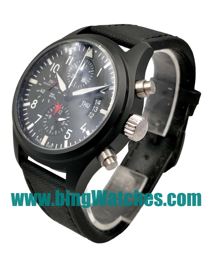 42 MM Swiss Made IWC Pilot's Spitfire IW378901 Fake Watches With Black Dials For Men