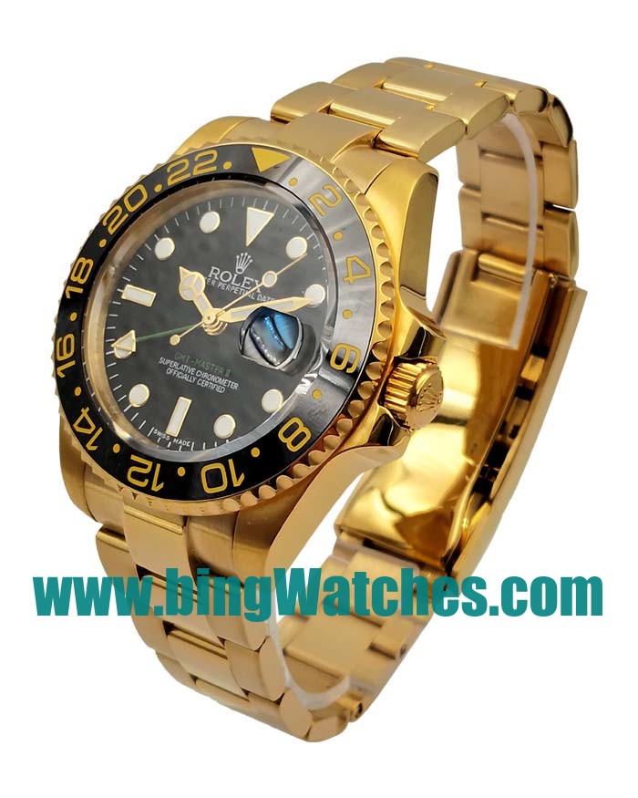 40 MM Swiss Made Rolex GMT-Master II 116718 LN Fake Watches With Black Dials For Men