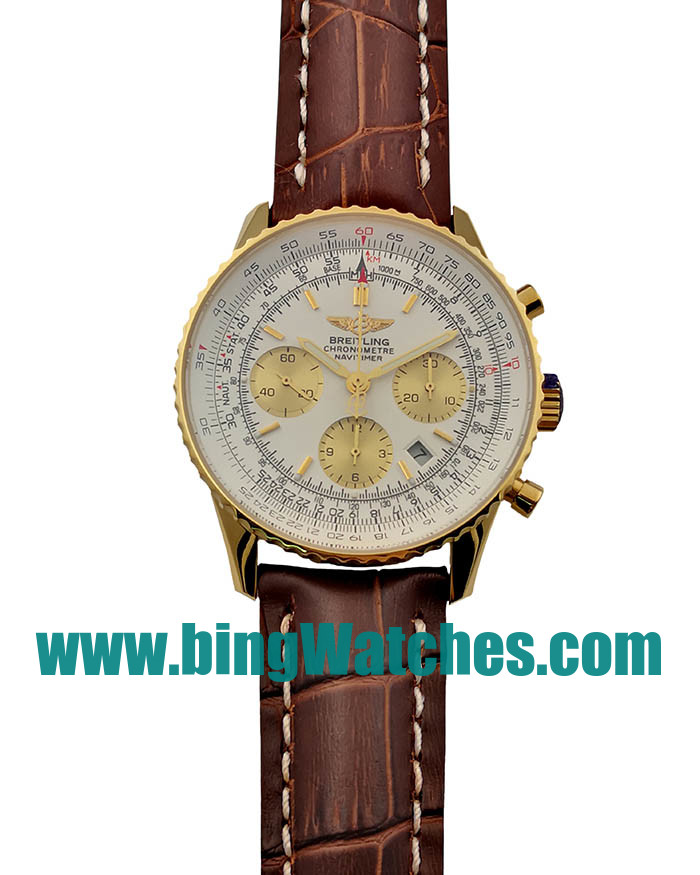 42 MM Swiss Made Breitling Navitimer D23322 Fake Watches With White Dials For Men