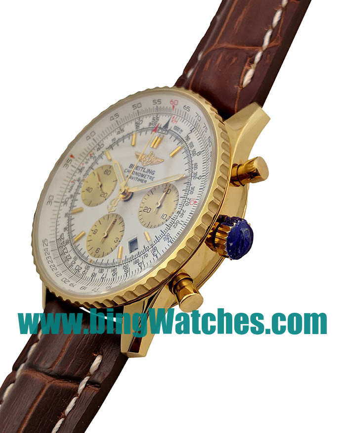42 MM Swiss Made Breitling Navitimer D23322 Fake Watches With White Dials For Men