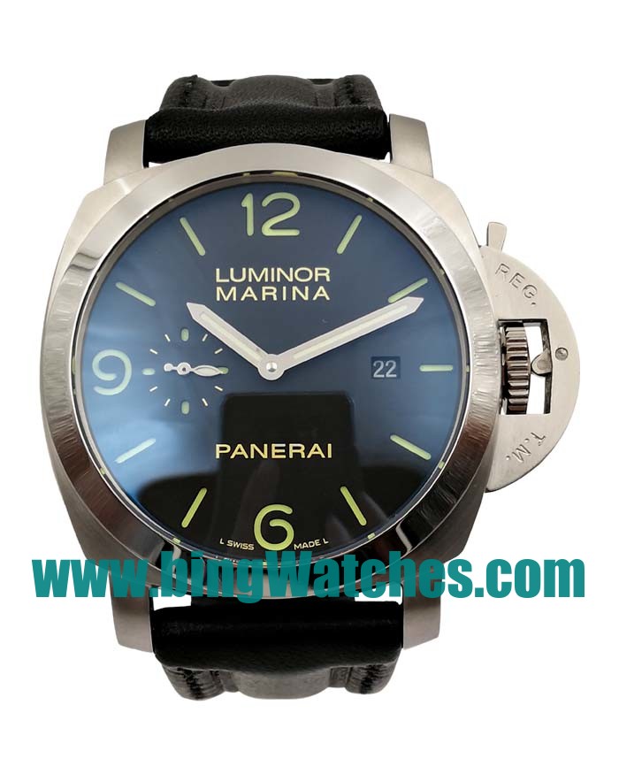 44 MM Cheap Panerai Luminor Marina PAM00618 Replica Watches With Black Dials For Men