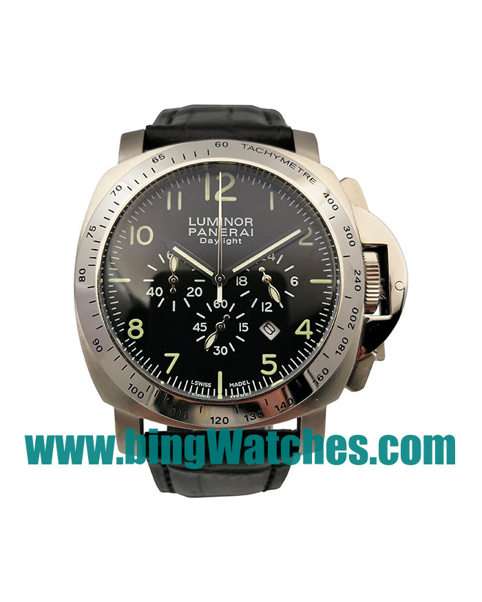 Best Quality Panerai Luminor Daylight PAM00196 Replica Watches With Black Dials For Men