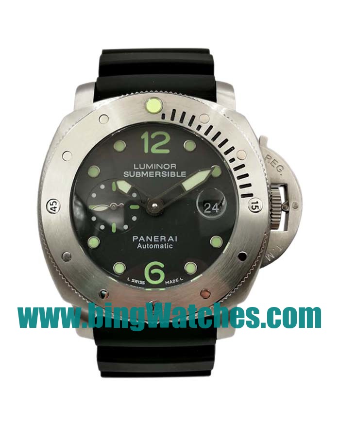47 MM Black Dials Panerai Submersible PAM00024 Replica Watches With Black Dials For Men