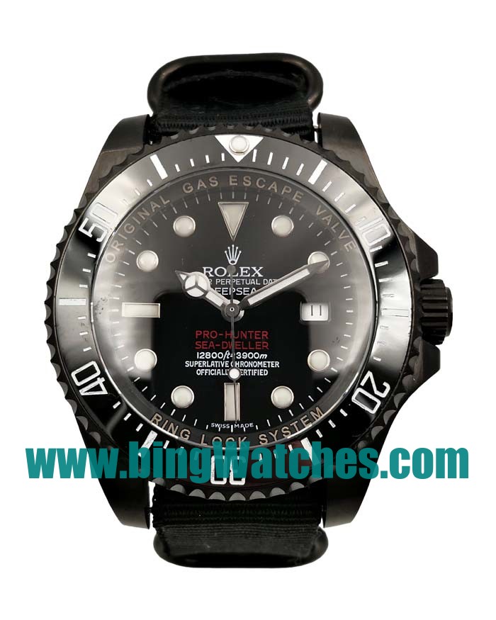 44 MM Swiss Made Rolex Sea-Dweller Deepsea 116660 Fake Watches With Black Dials For Men