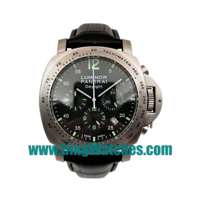 AAA Quality Panerai Luminor Chrono PAM00250 Replica Watches With Black Dials For Men