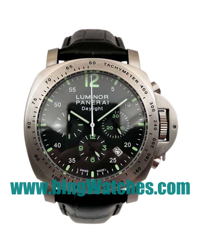 AAA Quality Panerai Luminor Chrono PAM00250 Replica Watches With Black Dials For Men
