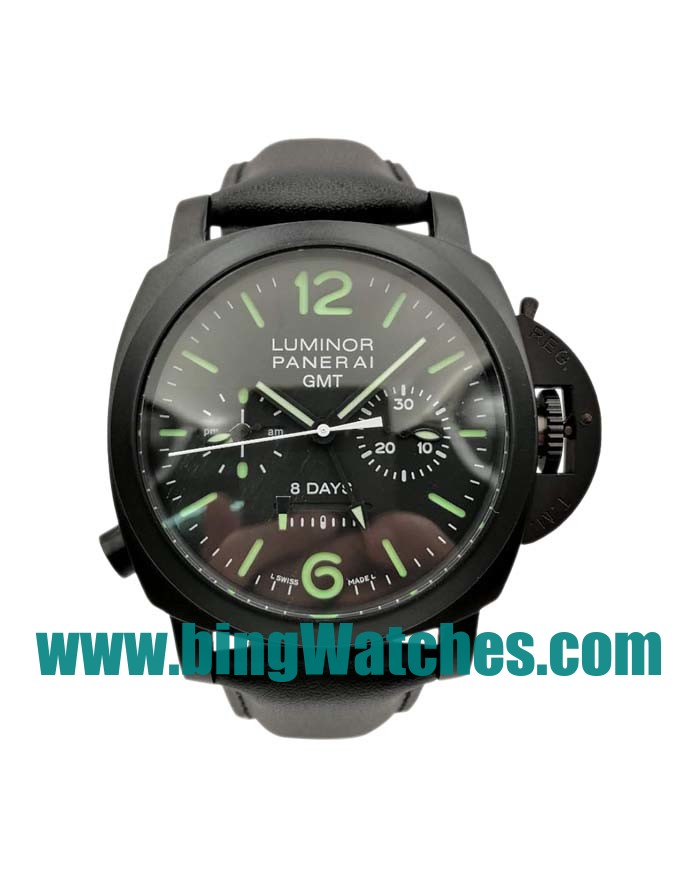 Top Quality Panerai Luminor PAM00317 Fake Watches With 44 MM Black Ceramic Cases