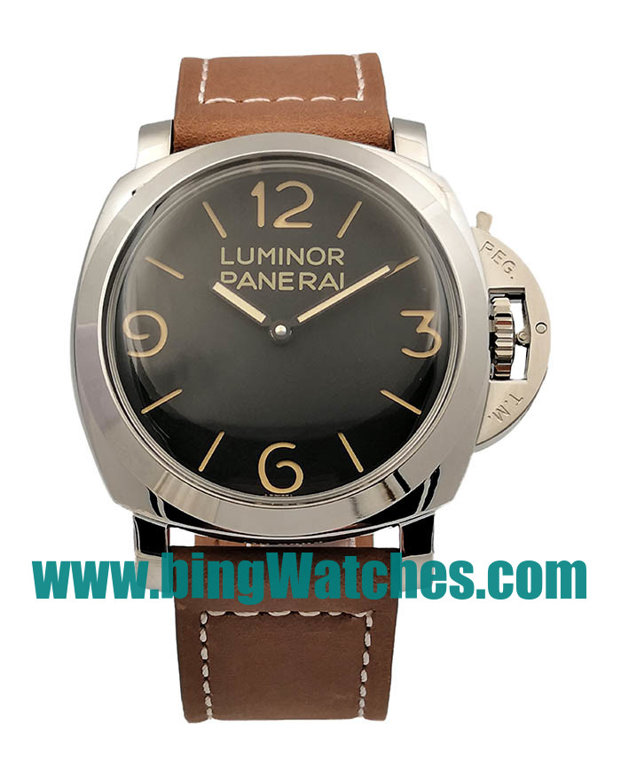 47 MM Best Quality Panerai Luminor 1950 PAM00372 Fake Watches With Black Dials For Men