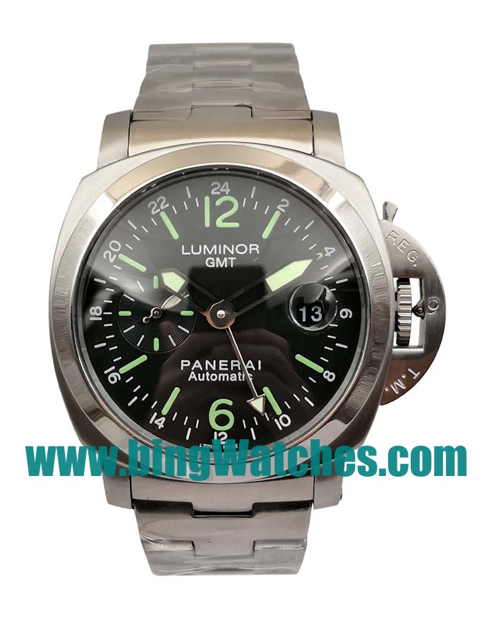 Cheap Panerai Luminor GMT PAM00297 Fake Watches With Black Dials For Men