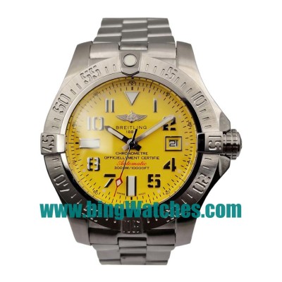 45 MM Swiss Made Breitling Avenger Seawolf A17331101I1A1 Fake Watches With Yellow Dials For Men