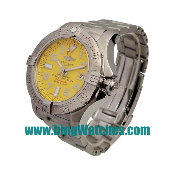 45 MM Swiss Made Breitling Avenger Seawolf A17331101I1A1 Fake Watches With Yellow Dials For Men