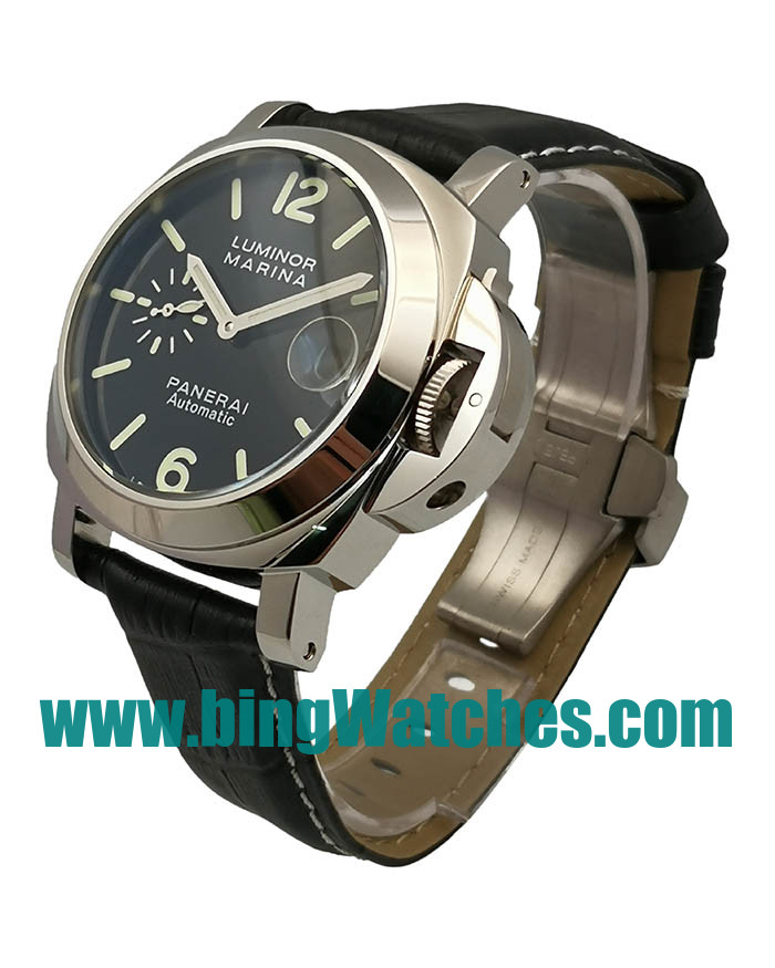 Best 1:1 Panerai Luminor Marina PAM00104 Replica Watches With Black Dials For Men