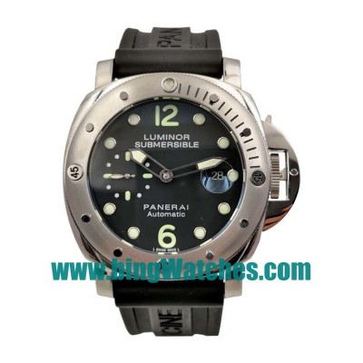 42.5 MM Black Dials Panerai Submersible PAM00024 Replica Watches With Steel Cases For Men