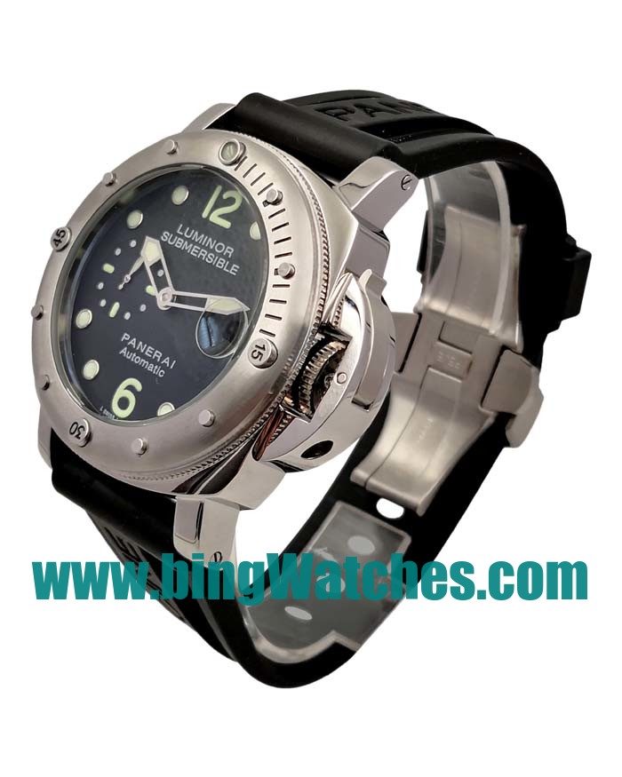 42.5 MM Black Dials Panerai Submersible PAM00024 Replica Watches With Steel Cases For Men