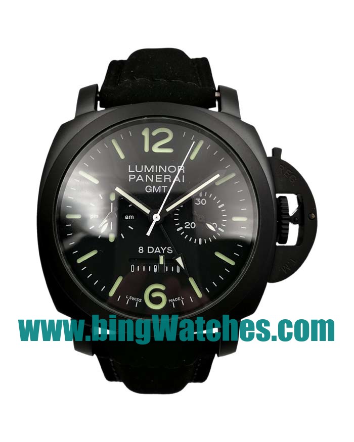 Best Quality Panerai Luminor GMT PAM00317 Fake Watches With Black Dials For Men