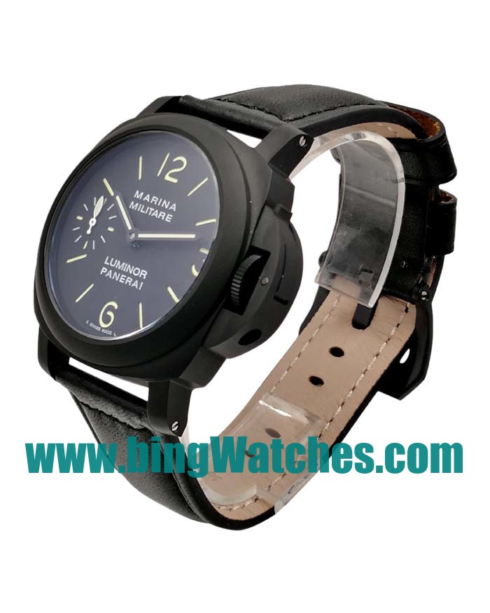 43 MM AAA Quality Panerai Luminor PAM00082 Replica Watches With Black Dials For Men