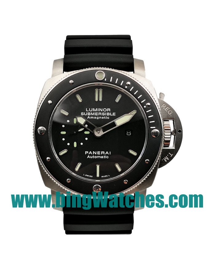 48 MM AAA Quality Panerai Luminor Submersible PAM00389 Replica Watches With Black Dials For Men